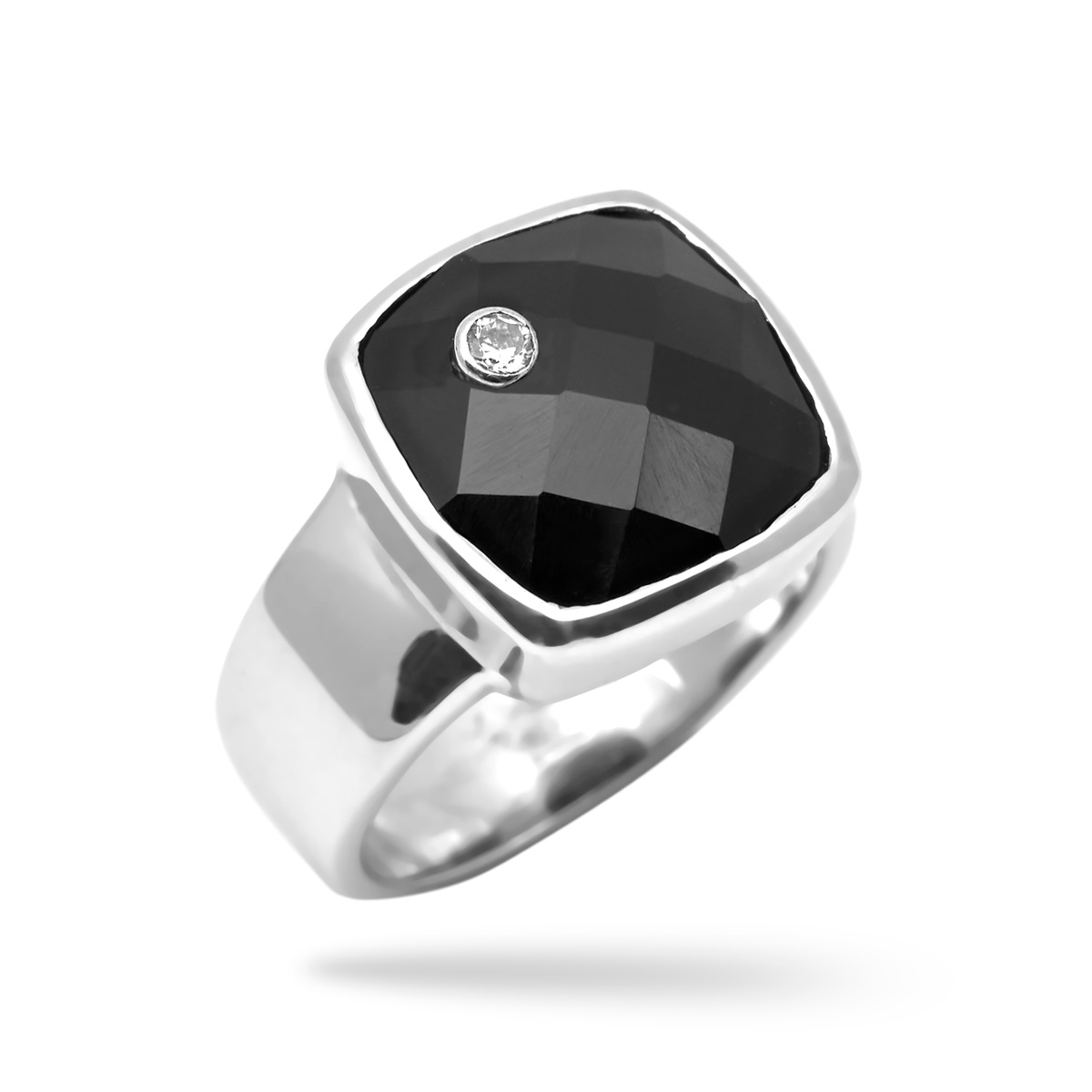 Bague onyx, topaze argent Charly chevalière